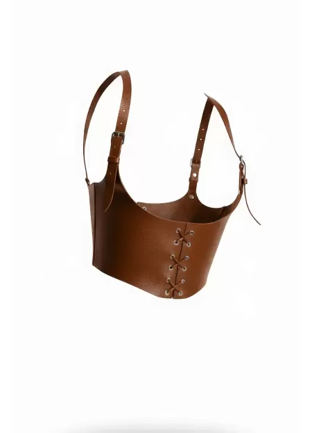 Omuzdan Askılı Taba Korse Kadın Kemer, Taba Kadın Deri Kemer - APFT1428