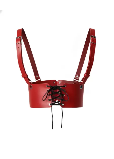 Kırmızı Deri Kadın Elbise Kemeri, Omuzdan Askılı Elbise Kemeri - APFT1429