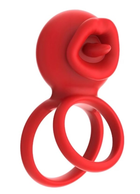 Censan G-Noktası Uyarımlı Dönen (swing) Haraketli Dilli Titreşimli Penis Halkası – Çift Yönlü Zevk