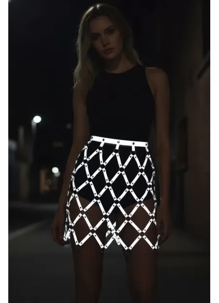 Reflektörlü Etek, Baklava Detaylı Etek, Parti Eteği - APFT694