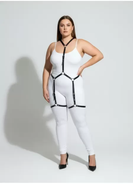 Büyük Beden Siyah Kadın Jartiyer Harness Fantazi İç Giyim Vücut Aksesuarı - APFT234