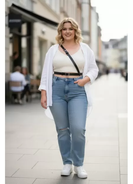 Büyük Beden Siyah Kadın Deri Kemer Vücut Aksesuarı Tarzında Askılı Model - APFT917