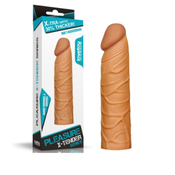 X-Large Dolgulu Realistik Penis Kılıfı Uzatmalı Prezervatif Dildo