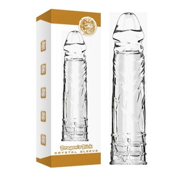 Sleeve Damarlı Dolgulu 4Cm Uzatmalı Şeffaf Silikon Penis Kılıfı