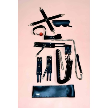 Fantezi Kelepçe 7 li Takım El Ayak Kelepçesi Maske Ağız Topu