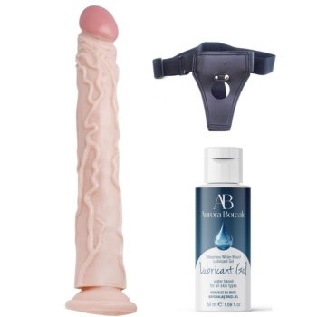 Censan Belden Bağlamalı Kayganlaştırıcı Set Noctis 34,5cm Realistik Dildo No:7