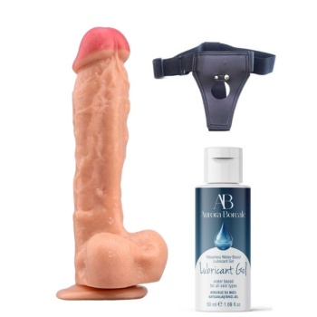 Belden Bağlamalı Kayganlaştırıcı Set Noctis 23cm Realistik Dildo No:22