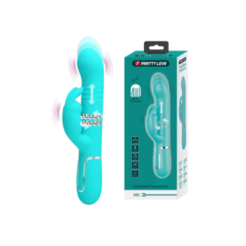 Multifonsiyonlu Oynarbaşlı 7 titreşimli Rabbit Vibratör Turkuaz