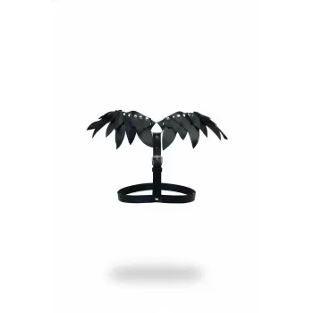 Siyah Kadın Kemer Kanat Detaylı Deri Vücut Aksesuarı - APFT726