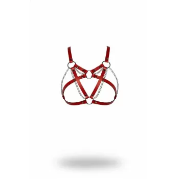 Kırmızı Kadın Kemer Zincir Detaylı Halka Aksesuarı - APFT741