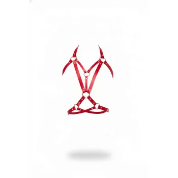 Kırmızı Kadın Kemer Vücut Aksesuarı Metal Halka Detaylı - APFT744