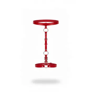 Kırmızı Jartiyer Harness Suni Deri Halka Detaylı - APFT773