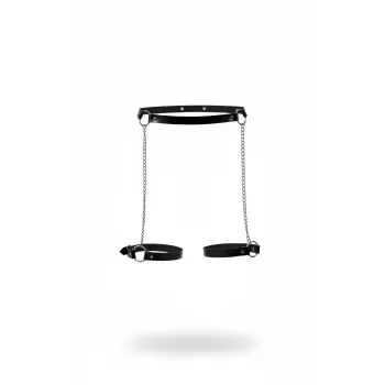 Siyah Jartiyer Harness Zincir Detaylı Bacak Aksesuarı - APFT775