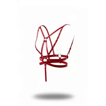 Kırmızı Kadın Kemer Zımbalı Çapraz Vücut Aksesuarı - APFT909