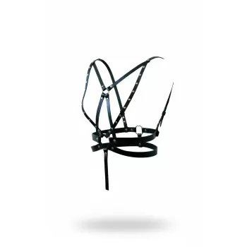 Siyah Kadın Kemer Çoklu Bantlı Deri Vücut Aksesuarı - APFT909