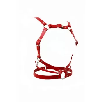 Kırmızı Kadın Kemer Çoklu Şeritli Halka Detaylı Vücut Aksesuarı - APFT912