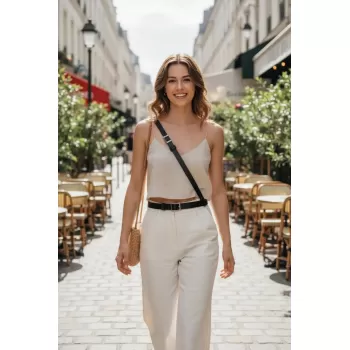 Siyah Kadın Kemer Gümüş Tokalı Suni Deri Pantolon Kemeri - APFT917