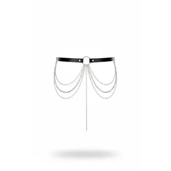 Siyah Kadın Kemer Çok Katmanlı Zincir Detaylı Bel Aksesuarı - APFT922