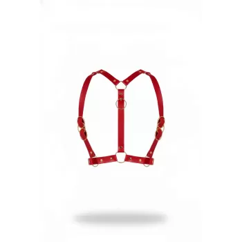 Kırmızı Kadın Kemer Metal Halka Detaylı Deri Vücut Kemeri - APFT933