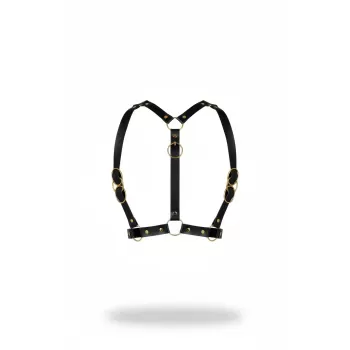 Siyah Kadın Kemer Vücut Aksesuarı Altın Halka Detaylı - APFT933