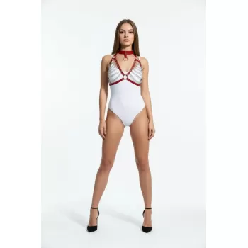 Kırmızı Kadın Kemer Zincir Detaylı Vücut Aksesuarı - APFT945