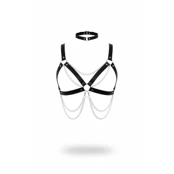 Siyah Kadın Kemer Zincir Detaylı Vücut Aksesuarı - APFT952