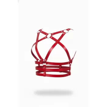 Kırmızı Kadın Kemer Deri Çok Bantlı Halka Detaylı Vücut Aksesuarı - APFT955