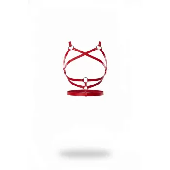 Kırmızı Kadın Kemer Çapraz Bantlı O Halka Detaylı - APFT991