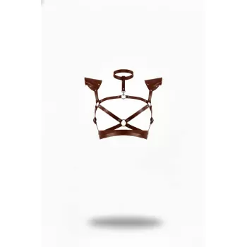 Kahverengi Kadın Kemer Deri Omuz Detaylı Vücut Harness - APFT996