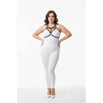 Büyük Beden Siyah Kadın Harness Özel Tasarım Lastik Aksesuar - APFT352