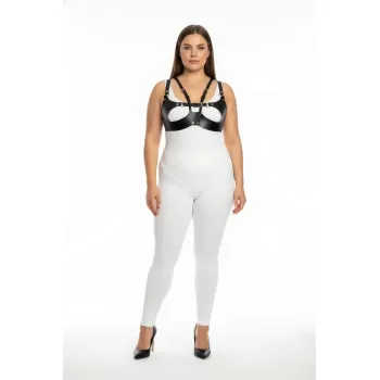 Büyük Beden Siyah Kadın Harness Takım Ayarlanabilir Deri Vücut Aksesuarı - APFT1377