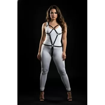 Büyük Beden Siyah Kadın Harness Takım Deri Vücut Aksesuarı - APFT240