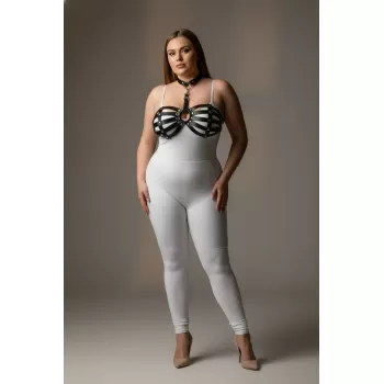 Büyük Beden Siyah Kadın Harness Takım Şık Deri Fantezi Aksesuar - APFT224