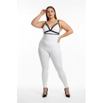 Büyük Beden Siyah Kadın Harness Büstiyer Tarzı Şık Aksesuar - APFT238