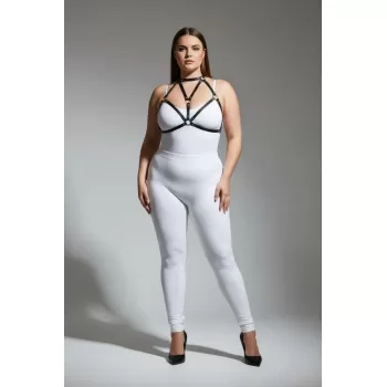 Büyük Beden Siyah Kadın Deri Göğüs Harness Fantazi Aksesuarı - APFT244