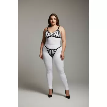 Büyük Beden Siyah Kadın Harness Takım Lastik Fantezi Aksesuar - APFT555