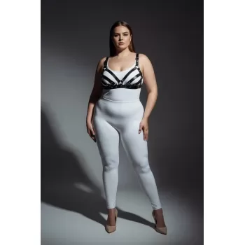 Büyük Beden Siyah Kadın Deri Sütyen Harness Takım Ayarlanabilir Askılı - APFT733