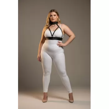 Büyük Beden Siyah Kadın Harness Takım O