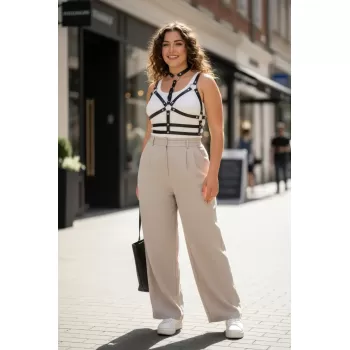 Büyük Beden Siyah Kadın Kemer İddialı Deri Kemeri - APFT154