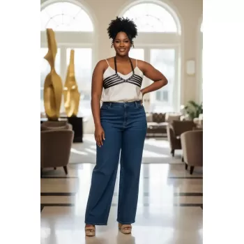 Büyük Beden Siyah Kadın Kemer Harness Stili Korse Görünümlü Deri Vücut Aksesuarı - APFT199