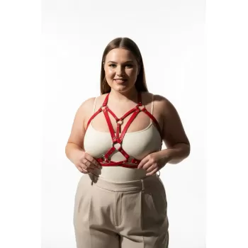 Büyük Beden Kırmızı Kadın Kemer Korse Tarzı Metal Halka Detaylı - APFT744