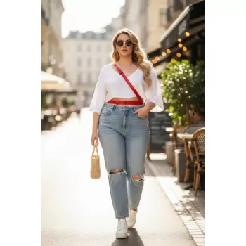 Büyük Beden Kırmızı Kadın Kemer Klasik Tokalı Şık Kombin Tamamlayıcı. - APFT917