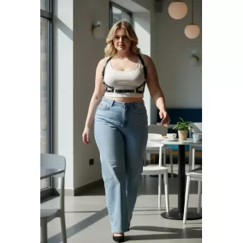 Büyük Beden Siyah Kadın Kemer Deri Harness Vücut Aksesuarı Kombin Tamamlayıcı - APFT938