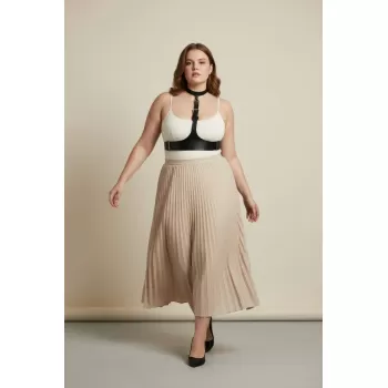 Büyük Beden Siyah Kadın Kemer Korse Tarzı Deri Harness Aksesuar - APFT1297