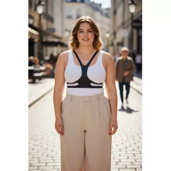 Büyük Beden Siyah Kadın Kemer Harness Stil Deri Vücut Aksesuarı - APFT1374