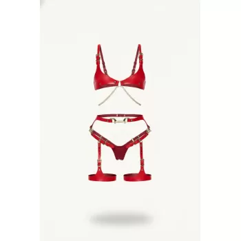 Kırmızı Harness Takım Deri Materyal Zincir Detaylı - APFT1379