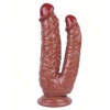 19 Cm Sex Shop Kahverengi Çiftli Dildo