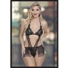 Siyah Seksi Fantezi Özel Tasarım Etekli Fantezi Babydoll