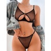 Siyah Tül İç Çamaşır Takımı Erotik Model
