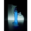 Mavi Matt Glow Gece Parlayan Dildo Silikon Şeffaf 18 Cm